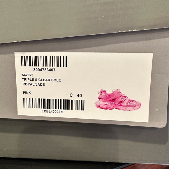 Balenciaga Triple S Clear Sole Royal/Jada Pink | Color: Pink | Size: C 40| - Picture 7 of 11